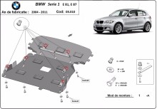 Acier plaque couvercle cache protection moteur BMW Seria 1 E81,E87 (2004-2011)