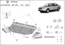 Acier plaque couvercle cache protection moteur Vw Polo (6R) Diesel (1997-2000)
