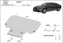 Acier plaque couvercle cache protection boîte de vitesses Audi A7 (2011-2018)