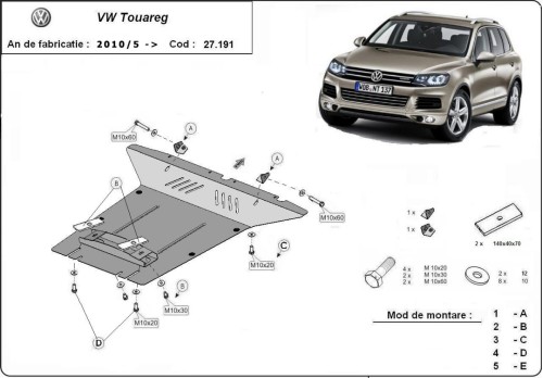 Stalowa Osłona pod silnik VW Touareg 7P (2010-2018)