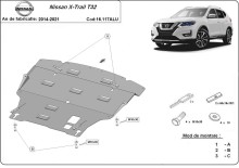 Aluminium plaque couvercle cache protection moteur Nissan X-Trail (2014-2021)