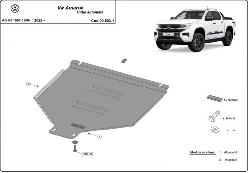 Stalowa Osłona automatycznej skrzyni biegów Volkswagen Amarok 2 (2022-2026)