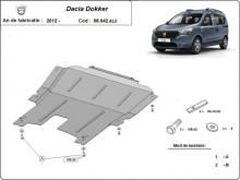 Aluminium plaque couvercle cache protection moteur Dacia Dokker (2012-2021)