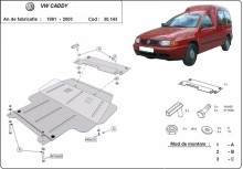 Acier plaque couvercle cache protection moteur VW Caddy (1991-2003)