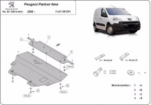 Acier plaque couvercle cache protection moteur Peugeot Traveller (2008-2020)