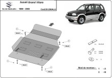 Aluminium plaque couvercle cache protection moteur Suzuki Grand Vitara (1999-2005)