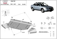 Acier plaque couvercle cache protection moteur Audi A4 B5 (1995-2000)