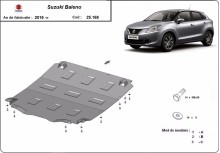 Acier plaque couvercle cache protection moteur Suzuki Baleno (2016-2026)