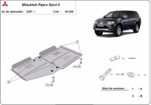 Acier plaque couvercle cache protection boîte de vitesses Mitsubishi Shogun Sport (2008-2016)