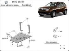 Acier plaque couvercle cache protection de différentiel Dacia Duster (2010-2013)