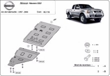 Acier plaque couvercle cache protection boîte de vitesses Nissan Navara (1997-2004)