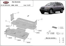 Acier plaque couvercle cache protection moteur Kia Sorento (2006-2010)