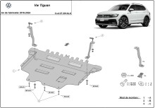 Aluminium plaque couvercle cache protection moteur Volkswagen Tiguan (2016-2024)