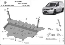 Acier plaque couvercle cache protection moteur Volkswagen Caddy (2020-2026)