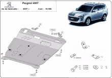 Acier plaque couvercle cache protection moteur Peugeot 406 (2007-2012)