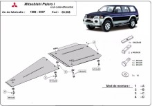 Acier plaque couvercle cache protection moteur Mitsubishi Pajero Sport 1 (1998-2007)