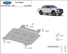 Acier plaque couvercle cache protection boîte de vitesses Ford Ranger (2020-2023)