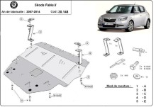 Acier plaque couvercle cache protection moteur Skoda Fabia Diesel (2007-2014)