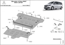 Aluminium plaque couvercle cache protection moteur Mercedes V-Classe (2020-2026)