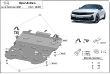 Acier plaque couvercle cache protection moteur Opel Astra F (2021-2026)