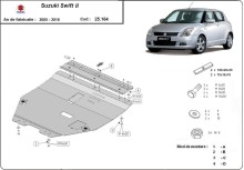 Acier plaque couvercle cache protection moteur Suzuki SX 4 (2005-2010)
