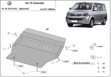 Acier plaque couvercle cache protection moteur Galvanisé Volkswagen Caravelle (2003-2015)