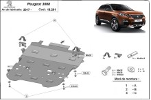Acier plaque couvercle cache protection moteur Peugeot 301 (2017-2026)