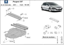 Acier plaque couvercle cache protection moteur Peugeot 308 (2001-2008)
