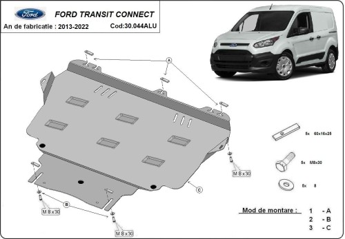Stalowa Osłona pod silnik Ford Transit Connect Aluminium (2013-2022)