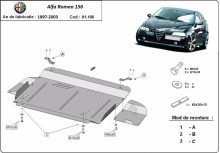 Acier plaque couvercle cache protection moteur Alfa Romeo 156 (1997-2003)