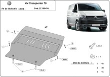 Acier plaque couvercle cache protection moteur Galvanisé Volkswagen Transporter (2015-2018)