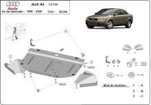Acier plaque couvercle cache protection moteur Audi A4 B6, 1.9 Tdi (2000-2005)