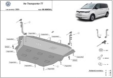 Acier plaque couvercle cache protection moteur Galvanisé Volkswagen Transporter (2023-2026)