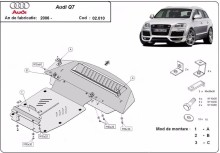 Acier plaque couvercle cache protection moteur Audi Q7 S-Line (2006-2015)