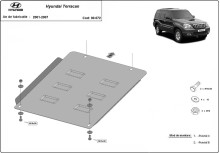 Acier plaque couvercle cache protection boîte de vitesses Hyundai Terracan (2001-2007)