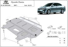 Acier plaque couvercle cache protection moteur Hyundai Elantra 1 (2007-2011)
