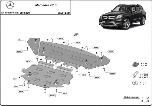 Stalowa Osłona pod silnik Mercedes GLK X204 (2008-2026)