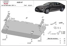 Acier plaque couvercle cache protection moteur Audi A7 (2011-2018)