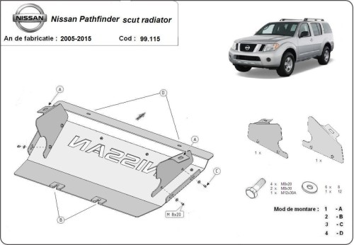 Stalowa Osłona chłodnicy Nissan Pathfinder (2005-2015)