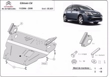 Acier plaque couvercle cache protection moteur Citroen C4 (2004-2008)