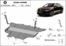 Stalowa Osłona pod silnik Skoda Superb - reczna skrzynia biegow (2015-2024)