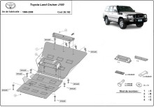 Acier plaque couvercle cache protection moteur Toyota Land Cruiser J120 (1998-2008)
