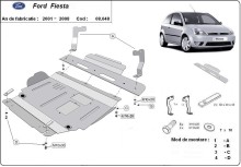 Acier plaque couvercle cache protection moteur Ford Fiesta (2001-2008)