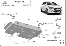 Acier plaque couvercle cache protection moteur Peugeot 508 (2019-2026)