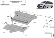 Acier plaque couvercle cache protection moteur Mercedes V-Classe W447, 4x2, 1.6 D (2020-2026)
