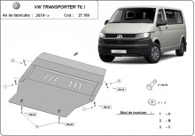 Acier plaque couvercle cache protection moteur Volkswagen Transporter (2019-2022)