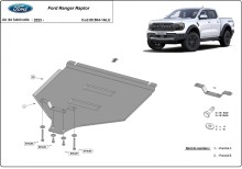 Aluminium plaque couvercle cache protection boîte de vitesses Ford Ranger Raptor (2023-2026)
