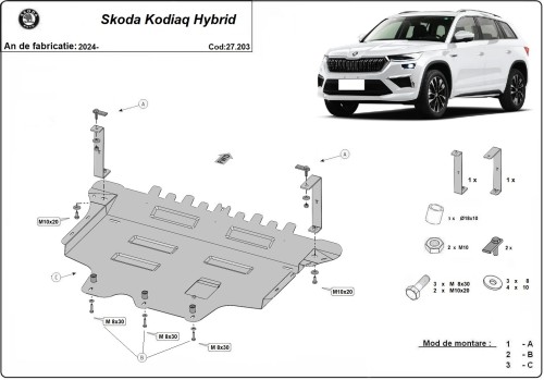 Stalowa Osłona pod silnik Skoda Kodiaq (2024-2026)