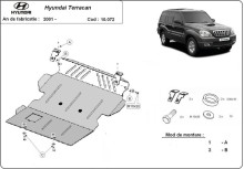 Acier plaque couvercle cache protection moteur Hyundai Tucson (2001-2007)