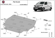 Aluminium plaque couvercle cache protection moteur Fiat Scudo (2022-2026)